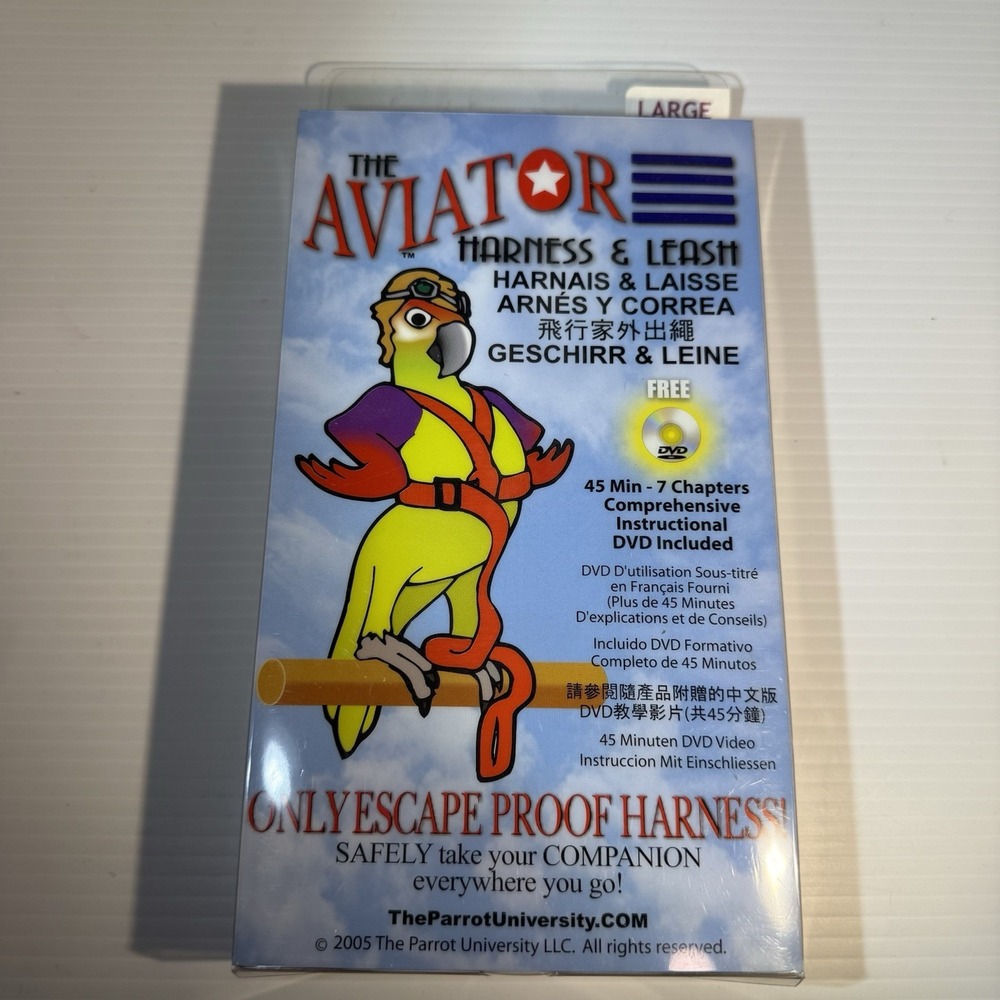 THE AVIATOR Parrot Escape-Proof Harness & Leash Large Purple